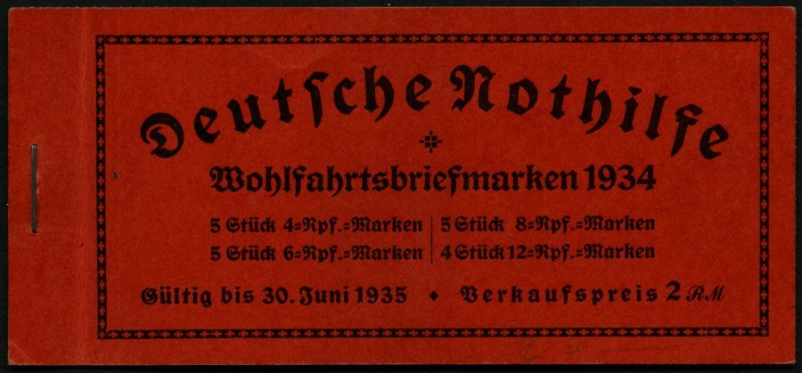 ZUSAMMENDRUCKE MH 40.3 **, 1934, Markenheftchen Stände, H-Blatt 102 Feinst (etwas Angetrennt), Mi. 400.- - Se-Tenant