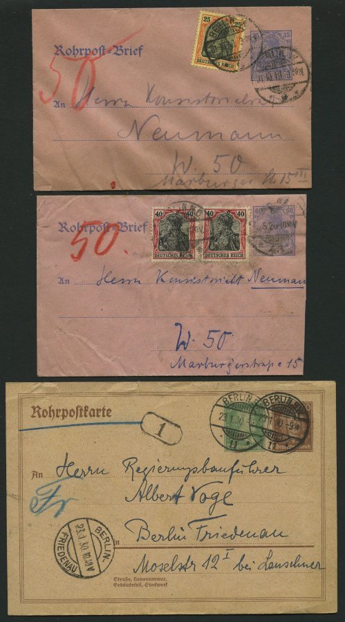 GANZSACHEN 1889-1920, 6 Verschiedene, Teils Bessere Rohrpostbelege, Meist Pracht - Otros & Sin Clasificación