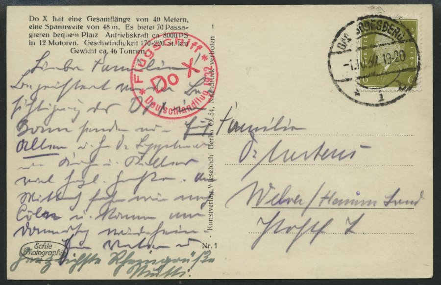 DO-X LUFTPOST 66.c. BRIEF, 01.10.1932, Deutschlandrundflug Der DO X, Etappe Bad Godesberg, Mit Rotem Stempel Deutschland - Covers & Documents