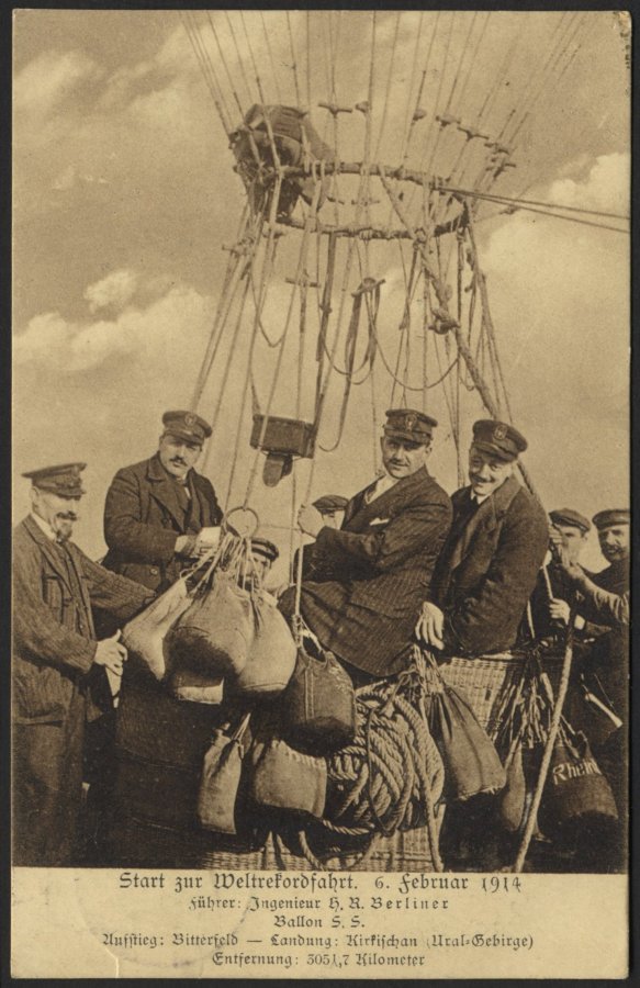 BALLON-FAHRTEN 1897-1916 13.2.1916, Berliner Verein Für Luftschiffahrt, Abwurf Vom Ballon MÖDEBECK, Postaufgabe In Oberh - Montgolfier