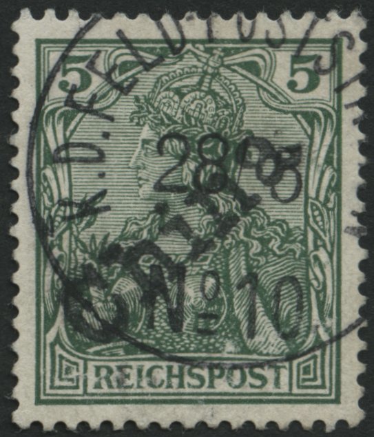 DP CHINA 9 O, 1900, 5 Pf. Handstempelaufdruck Mit Sehr Seltenem K1 K.D. FELD-POSTSTATION No. 10 (KAIPING), Feinst, R!, F - China (oficinas)