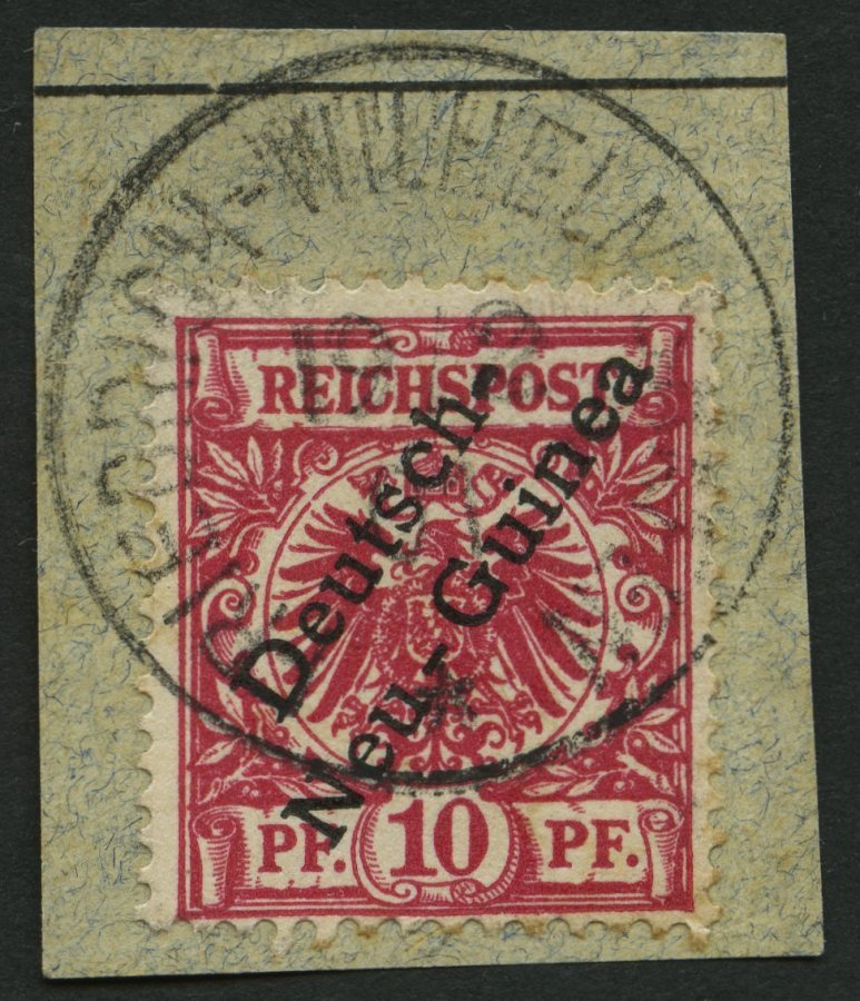 DEUTSCH-NEUGUINEA 3b BrfStk, 1897, 10 Pf. Lilarot, Stempel FRIEDRICH-WILHELMSHAFEN, Prachtbriefstück, Gepr. Jäschke-L., - German New Guinea