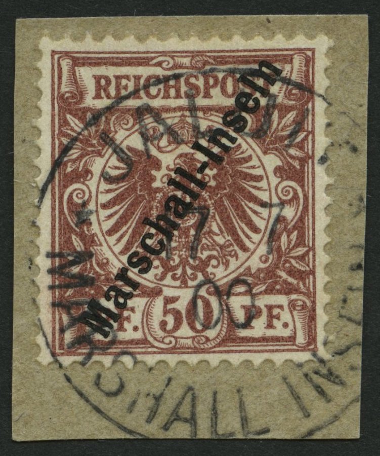 MARSHALL-INSELN 6II BrfStk, 1899, 50 Pf. Berliner Ausgabe, Stempel JALUIT 17.7.00 (Sorte II), Kabinettbriefstück, Fotoat - Islas Marshall