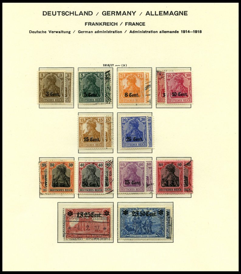 SAMMLUNGEN, LOTS *,o,** , Sammlung Bes.Geb.I Von 1914-18 Mit Mittleren Ausgaben Auf Schaubek Falzlosseiten, Fast Nur Pra - Ocupación 1914 – 18