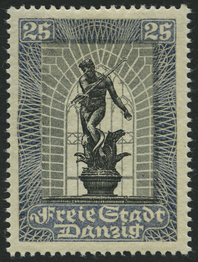 FREIE STADT DANZIG 219c *, 1929, 25 Pf. Dunkelgraublau/schwarz Philatelistische Ausstellung, Falzrest, Pracht, Mi. 60.- - Otros & Sin Clasificación