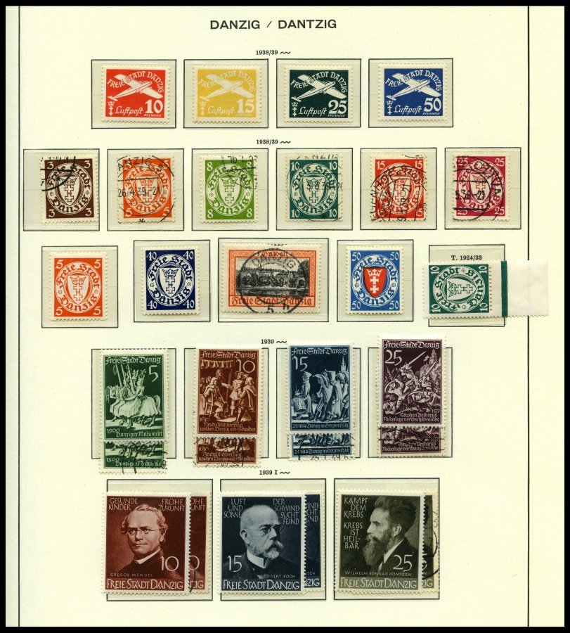 SAMMLUNGEN, LOTS *,o , Sammlung Danzig Von 1920-39 Mit Vielen Guten Mittleren Ausgaben Incl. Dienst- Und Portomarken Im - Otros & Sin Clasificación