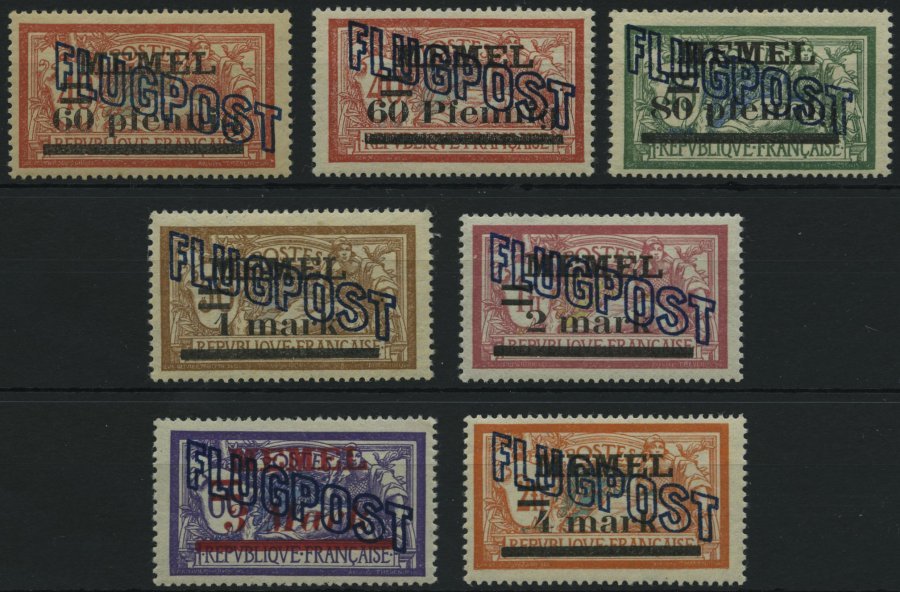 MEMELGEBIET 40-46 **, 1021 Flugpost, Postfrischer Prachtsatz, Mi. 280.- - Memel (Klaipeda) 1923