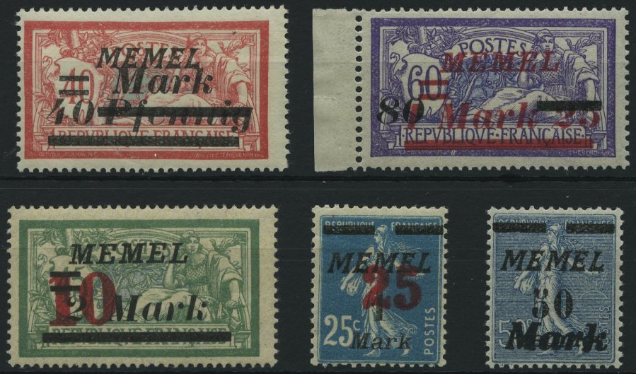 MEMELGEBIET 119-23 **, 1922/3, Freimarken, Postfrisch, 2 Prachtsätze, Mi. 64.- - Memel (Klaipeda) 1923