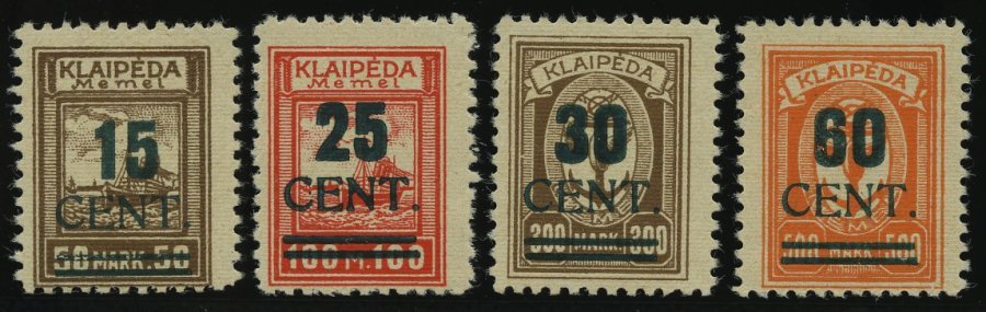 MEMELGEBIET 234-37I **, 1923, Grünaufdruck, Postfrischer Prachtsatz, Fotoattest Huylmans, Mi. 4500.- - Memel (Klaipeda) 1923