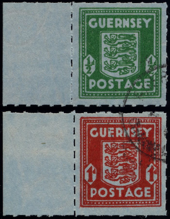 GUERNSEY 4/5 O, 1942, Banknotenpapier, Je Mit Linkem Rand, Pracht, Mi. (150.-) - Ocupación 1938 – 45