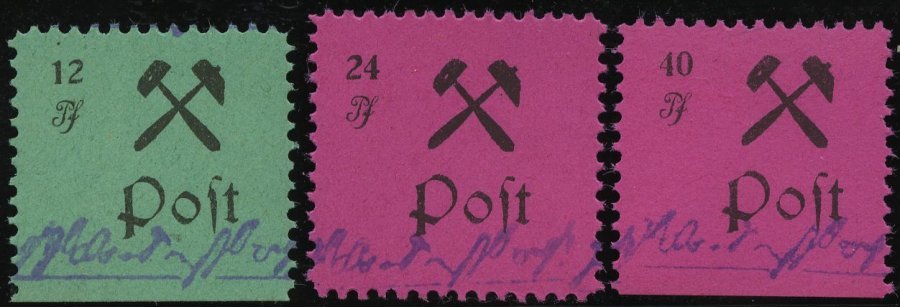 GROSSRÄSCHEN 25-27IV **, 1945, 12- 40 Pf., Type IV (Schusterkammer), Prachtsatz, Mi. 600.- - Correos Privados & Locales