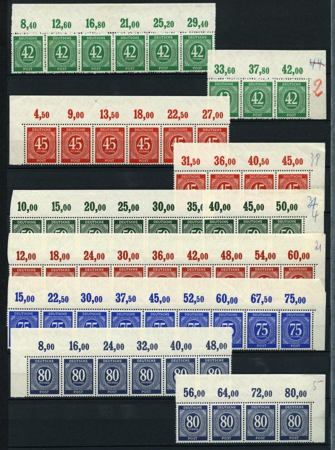 ALLIIERTE BES. 911-36 **, 1946, 1 - 84 Pf. Ziffer, Partie Oberrandstreifen, Pracht, Mi. 600.- - Otros & Sin Clasificación