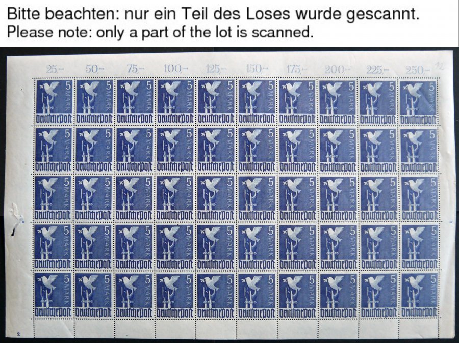 ALLIIERTE BES. 959-62 **, 1947, 1 - 5 M. Friedenstaube, Je Im Bogen (50), Marken Alle Pracht - Other & Unclassified
