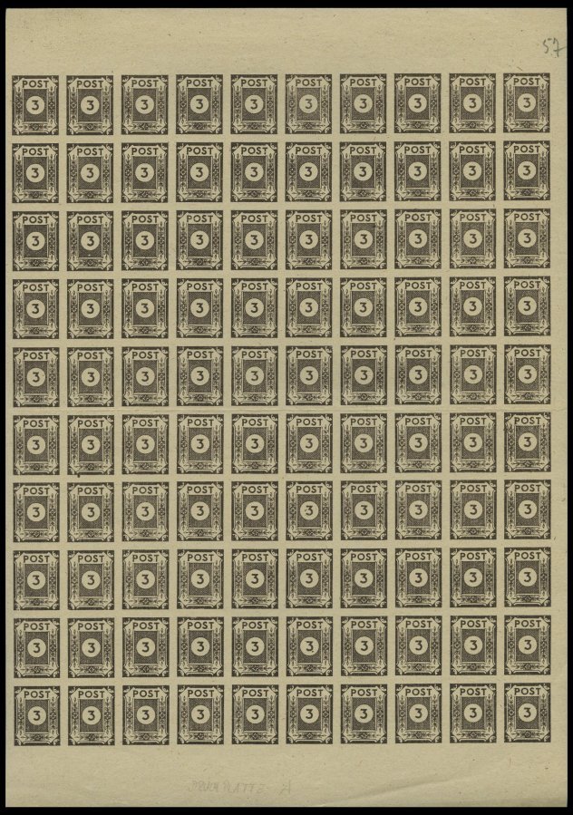 OST-SACHSEN 51/2tx **, 1945, 3 Pf. Braun (A-Bogen) Und 10 Pf. Grau (D-Bogen), Bogen Waagerecht Gefaltet, Pracht - Other & Unclassified