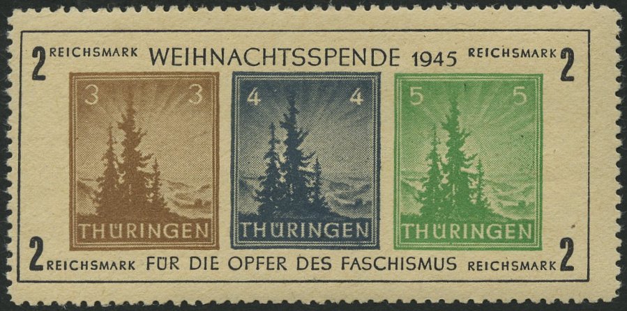 THÜRINGEN Bl. 1ta *, 1945, Block Antifa, Gelblichgraues Papier, Type III, Entfalzt, Pracht, Fotoattest Ströh, Mi. 800.- - Other & Unclassified