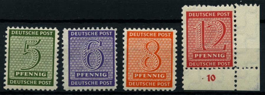 WEST-SACHSEN 120-23X **, 1945, Versuchszähnung, Prachtsatz, Gepr. Dr. Jasch, Mi. 80.- - Other & Unclassified