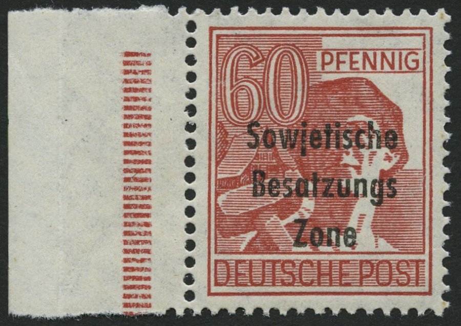 ALLGEMEINE-AUSGABEN 195a **, 1948, 60 Pf. Karmin, Pracht, Gepr. Paul, Mi. 70.- - Other & Unclassified