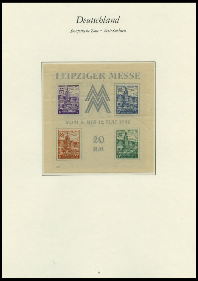 SAMMLUNGEN, LOTS **, 1945-49, Saubere Sammlung Mit Mittleren Ausgaben Und Blocks (u.a. Bl. 5X/Y Und 6) Im Borek Falzlosa - Otros & Sin Clasificación