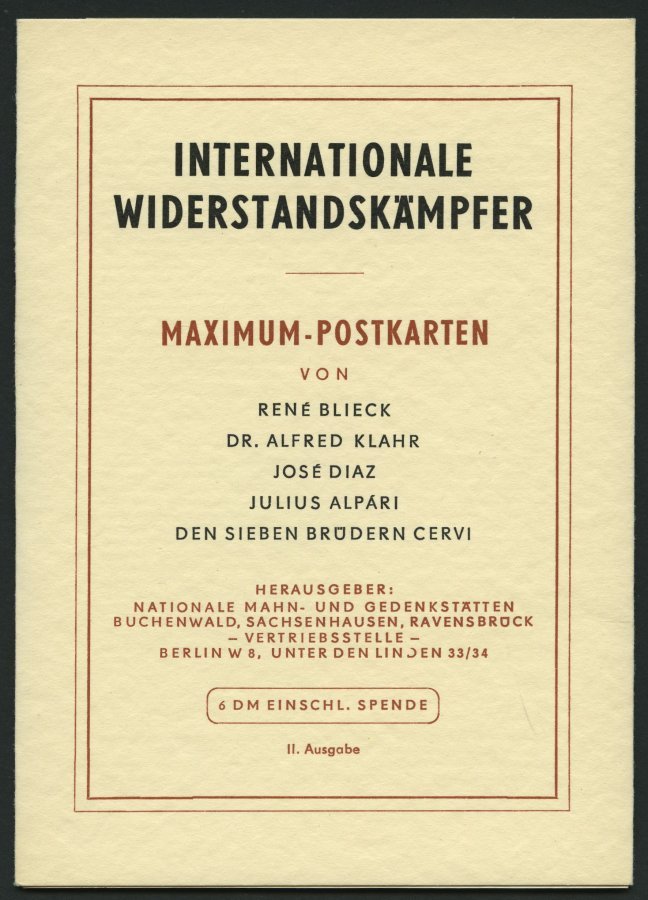 DDR 918-22 BRIEF, 1962, Antifaschisten, Je Auf Maximumkarte Im Sonderheft, Pracht - Used Stamps