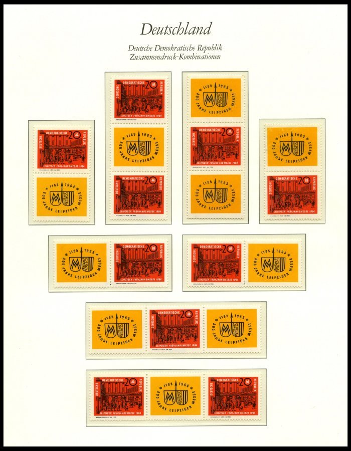 DDR 1012/3 **, 1964, Leipziger Frühlingsmesse, Alle 16 Zusammendrucke Komplett (W Zd 118-125 Und S Zd 44-51), Pracht, Mi - Used Stamps