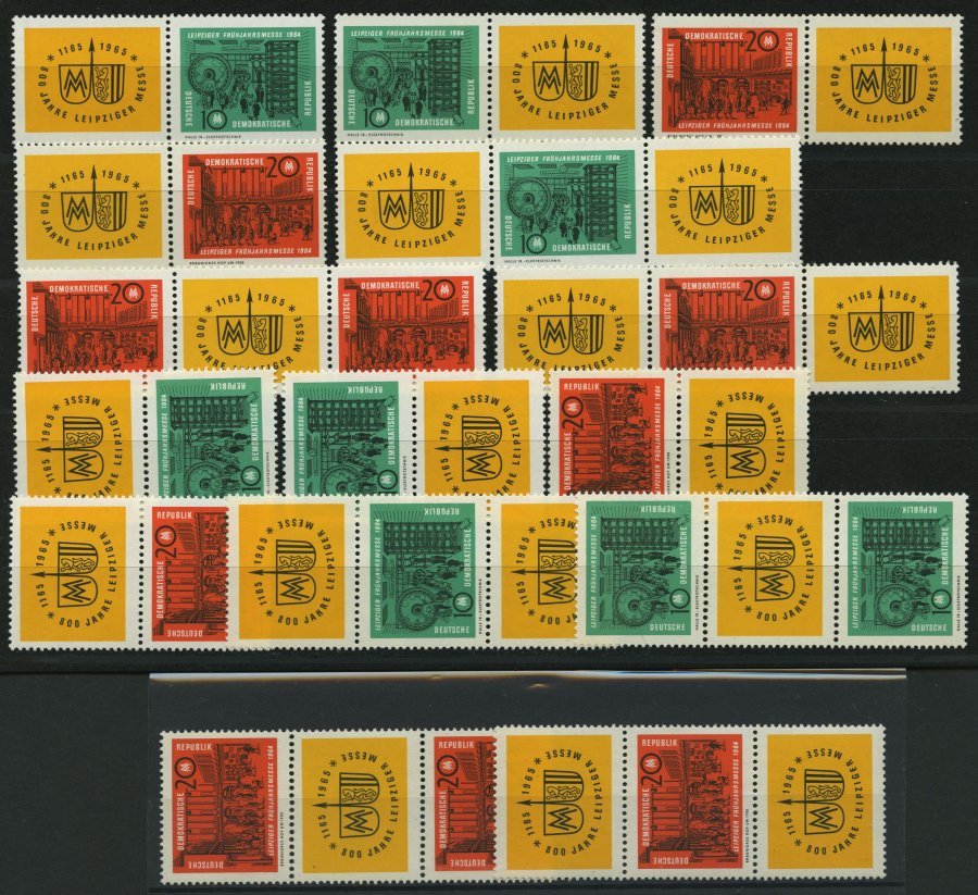 DDR 1012/3 **, 1964, Leipziger Frühlingsmesse (W Zd 118-125 Und S Zd 44-51), Bis Auf W Zd 123 Komplett, 15 Zusammendruck - Used Stamps