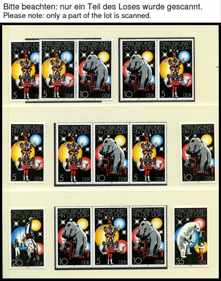 DDR 2364-67 **, 1978, Zirkus, Alle 16 Zusammendrucke Komplett (W Zd 394-401 Und S Zd 160-167), Pracht, Mi. 110.- - Usados