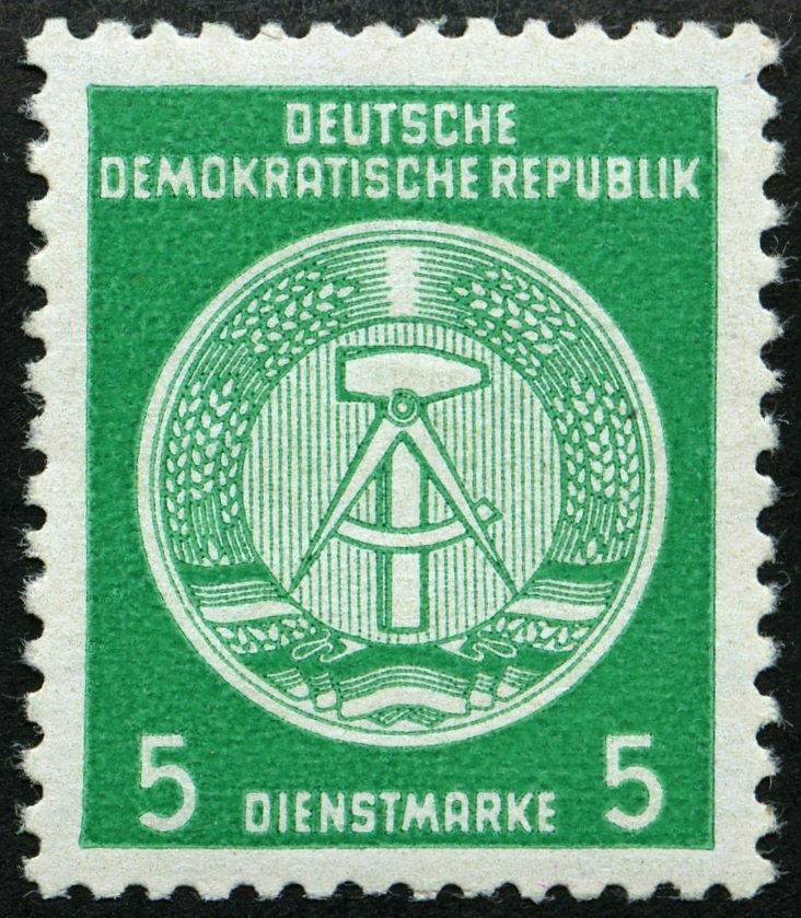 DIENSTMARKEN A D 18IIXII **, 1954, 5 Pf. Smaragdgrün, Type II, Wz. 2XII, Pracht, Gepr. Jahn, Mi. 250.- - Otros & Sin Clasificación