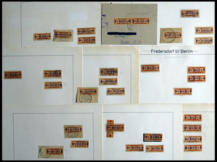 DIENSTMARKEN B D 22/3 O,BrfStk, **, Fast Nur Gestempelte Sammlung Wertstreifen Für Den ZKD In Orange/braunviolett, Mit 1 - Other & Unclassified