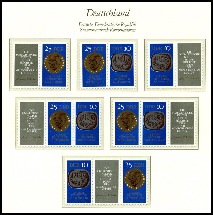 ZUSAMMENDRUCKE **, Postfrische Sammlung Zusammendrucke DDR Von 1959-90 In 3 Borek Falzlosalben Mit Guten Mittleren Ausga - Se-Tenant