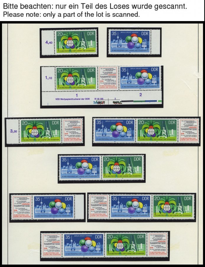 SAMMLUNGEN **, Komplette Postfrische Teilsammlung DDR Von 1978-83 Im SAFE Falzlosalbum, Dazu Einige Zusammendrucke, Prac - Colecciones