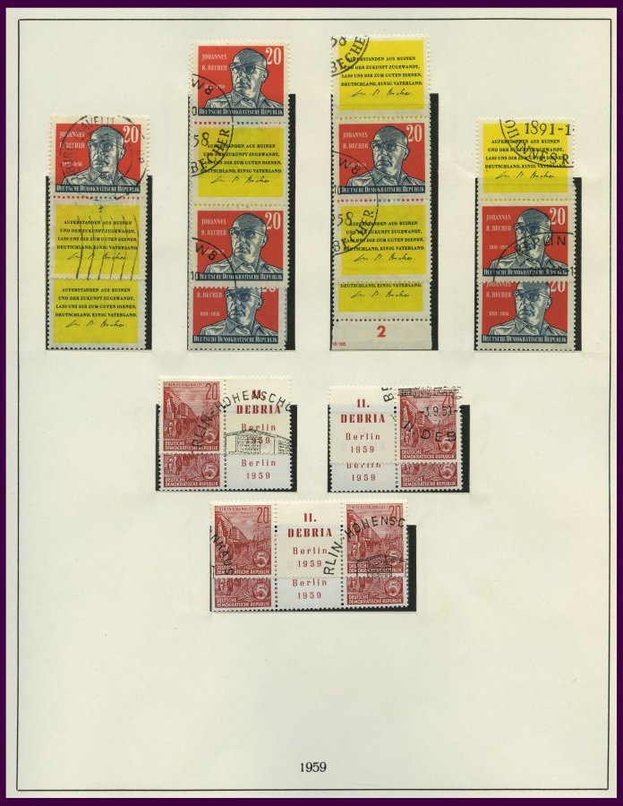 SAMMLUNGEN **, O, Fast Komplette Sammlung DDR Von 1953-62 Auf Lindner-Falzlosseiten, Ab 1957 Gestempelt Und Postfrisch I - Colecciones