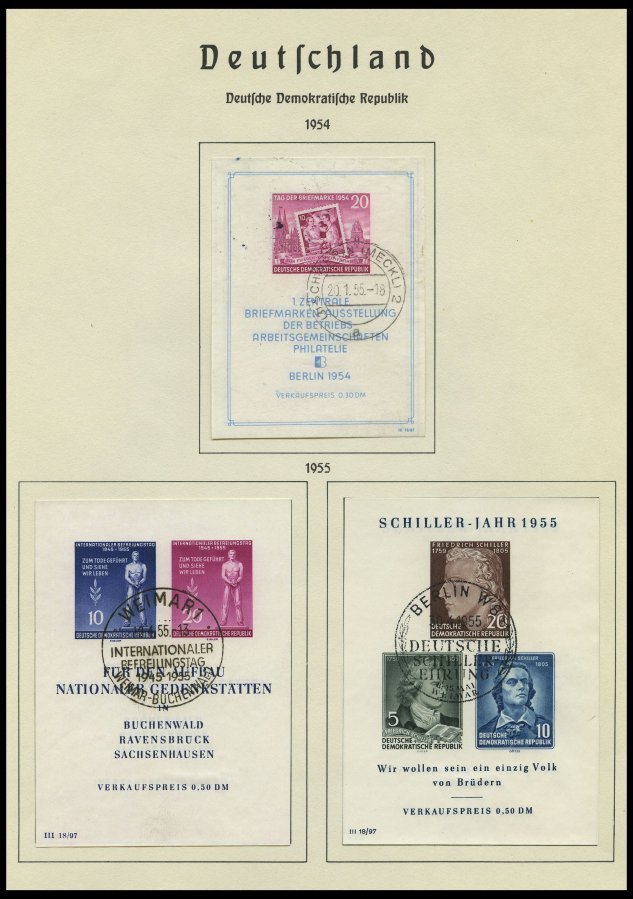 SAMMLUNGEN O, Gestempelter Sammlungsteil DDR Von 1949-55, Bis Auf Block 7,8/9 Und 13 Sowie Mi.Nr. 327-41 Komplett, Fast - Collections