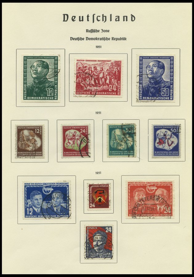 SAMMLUNGEN O, Gestempelter Sammlungsteil DDR Von 1949-55, Bis Auf Block 7,8/9 Und 13 Sowie Mi.Nr. 327-41 Komplett, Fast - Collections