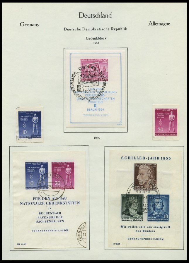 SAMMLUNGEN O, Gestempelter Sammlungsteil DDR Von 1949-55, Bis Auf Block 7,8/9 Und 13 Sowie Mi.Nr. 327-41 Komplett, Feins - Colecciones