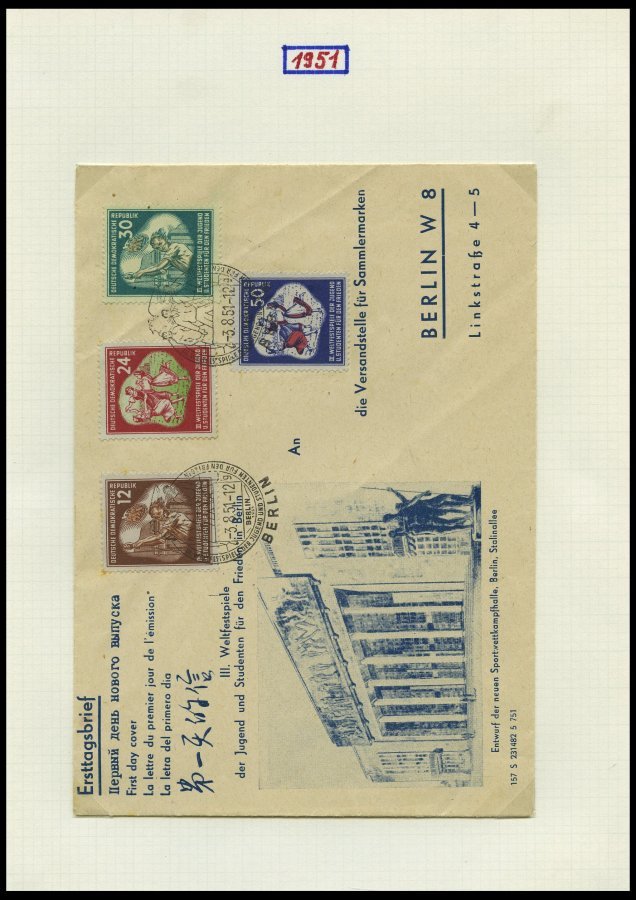 SAMMLUNGEN 1949-1990, reichhaltige Briefsammlung in 11 dicken Bänden, meist FDC und portogerechte Einschreibbriefe, auch