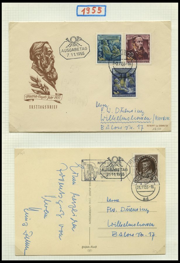 SAMMLUNGEN 1949-1990, reichhaltige Briefsammlung in 11 dicken Bänden, meist FDC und portogerechte Einschreibbriefe, auch