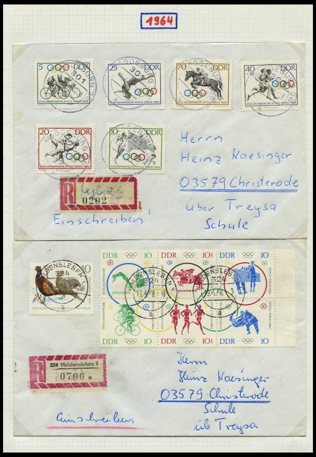 SAMMLUNGEN 1949-1990, reichhaltige Briefsammlung in 11 dicken Bänden, meist FDC und portogerechte Einschreibbriefe, auch