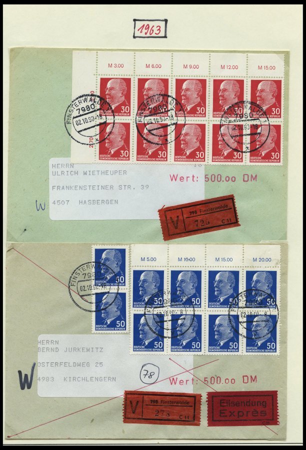 SAMMLUNGEN 1949-1990, reichhaltige Briefsammlung in 11 dicken Bänden, meist FDC und portogerechte Einschreibbriefe, auch