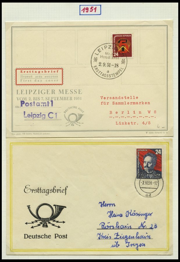 SAMMLUNGEN 1949-1990, reichhaltige Briefsammlung in 11 dicken Bänden, meist FDC und portogerechte Einschreibbriefe, auch