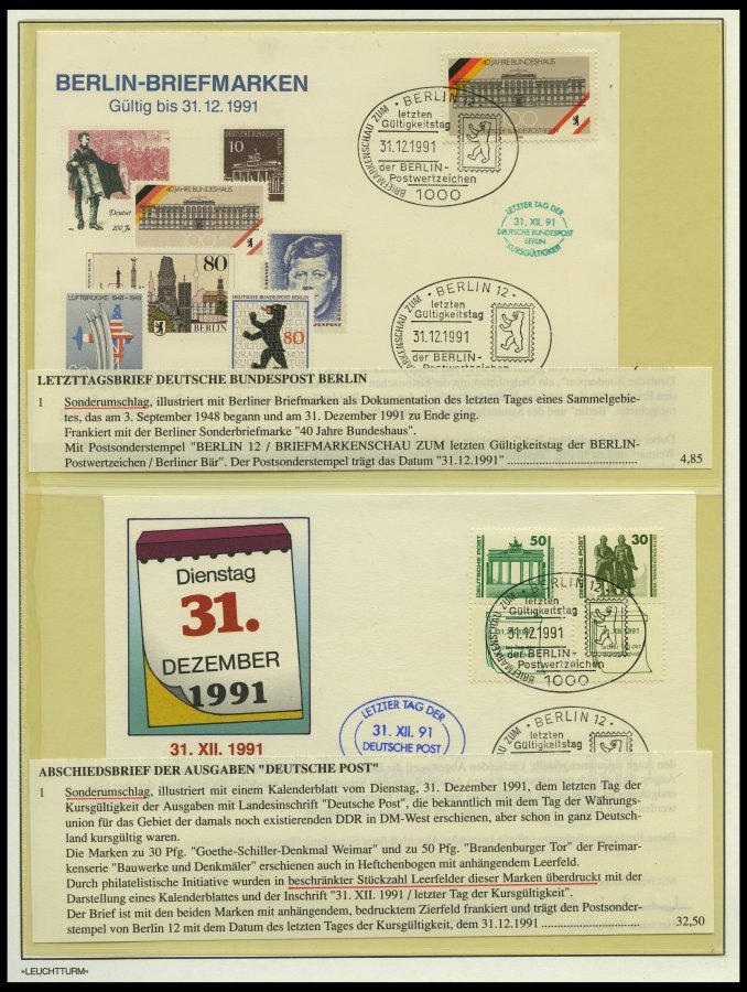 SAMMLUNGEN 1990, Deutsche Post, Interessante Sammlung Von 180 Belegen In 2 Bänden, Dabei Mischfrankaturen Mit Bundesrepu - Collections