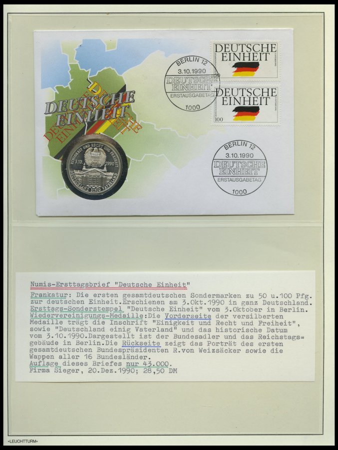 SAMMLUNGEN 1990, Deutsche Post, Interessante Sammlung Von 180 Belegen In 2 Bänden, Dabei Mischfrankaturen Mit Bundesrepu - Colecciones