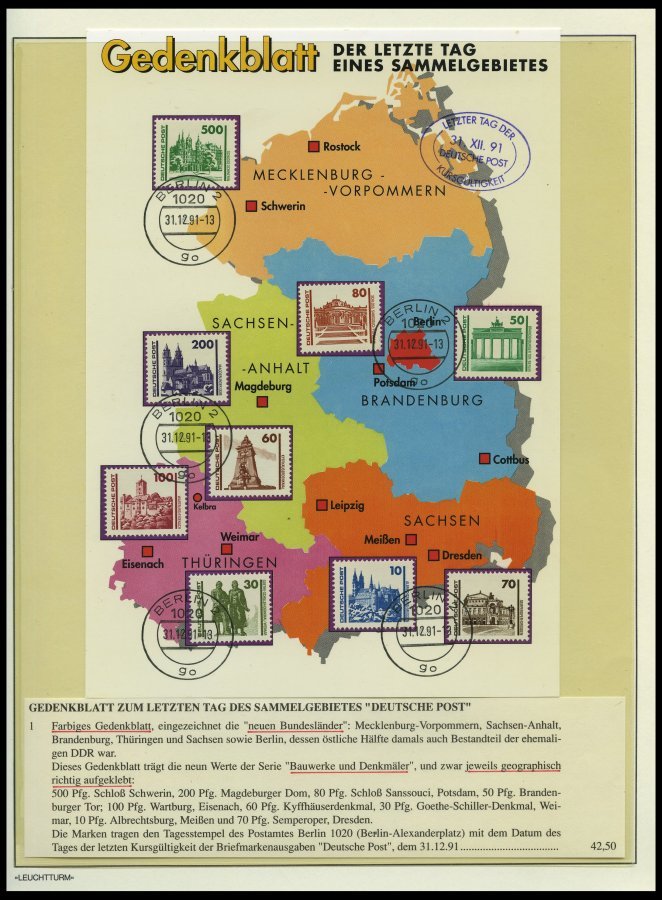 SAMMLUNGEN 1990, Deutsche Post, interessante Sammlung von 180 Belegen in 2 Bänden, dabei Mischfrankaturen mit Bundesrepu