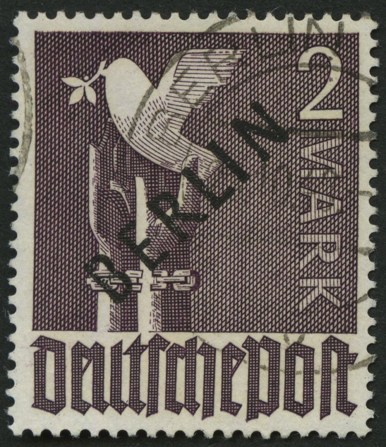 BERLIN 18 O, 1948, 2 M. Schwarzaufdruck, Pracht, Gepr. Schlegel Und Lippschütz, Mi. 500.- - Otros & Sin Clasificación