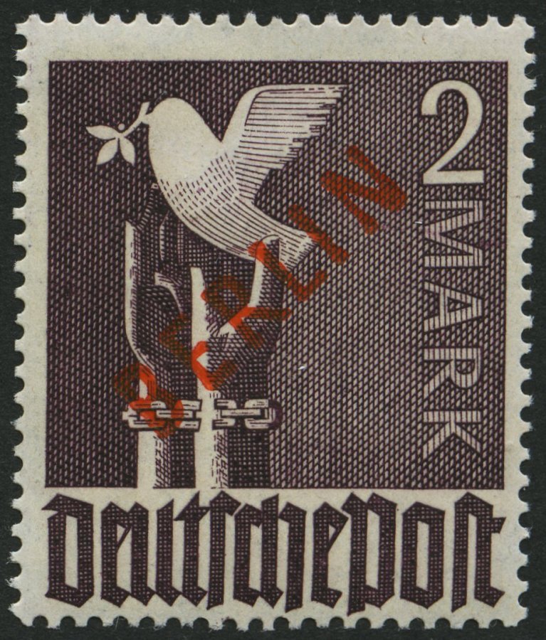 BERLIN 34 **, 1949, 2 M. Rotaufdruck, Pracht, Gepr. D. Schlegel, Mi. 300.- - Otros & Sin Clasificación