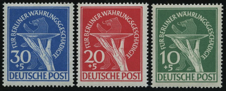 BERLIN 68-70 **, 1949, Währungsgeschädigte, Prachtsatz, Mi. 350.- - Otros & Sin Clasificación