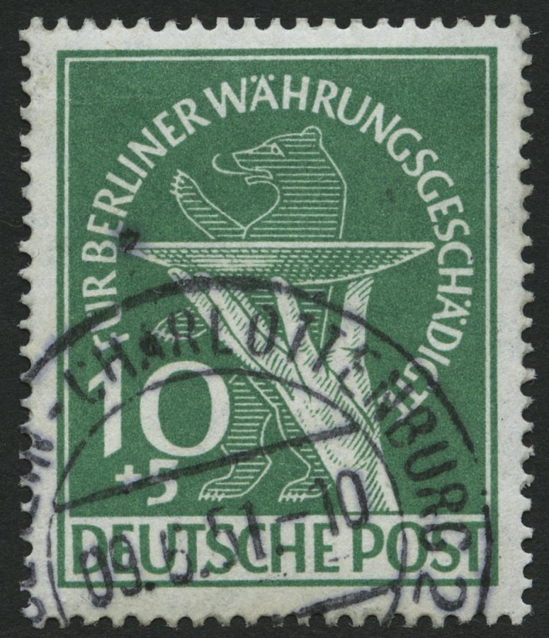 BERLIN 68 O, 1949, 10 Pf. Währungsgeschädigte, Pracht, Gepr. D. Schlegel, Mi. 190.- - Other & Unclassified