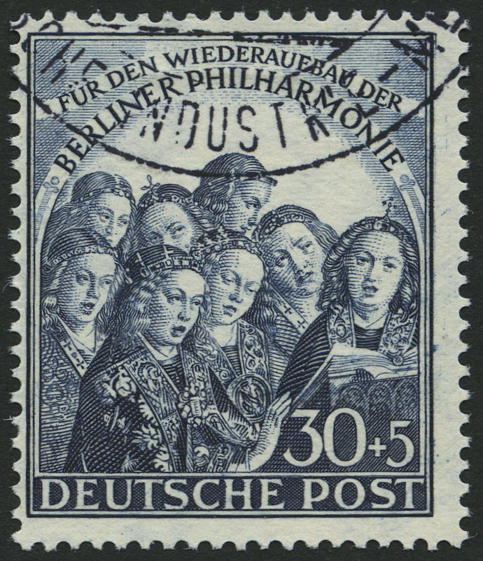 BERLIN 73 O, 1950, 30 Pf. Philharmonie, Pracht, Mi. 90.- - Other & Unclassified