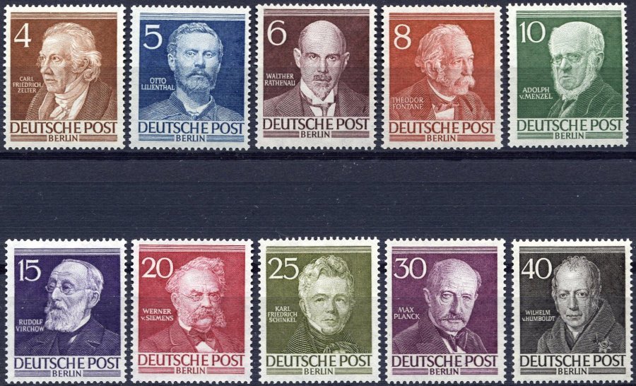 BERLIN 91-100 **, 1952, Berühmte Berliner, Prachtsatz, Mi. 130.- - Otros & Sin Clasificación