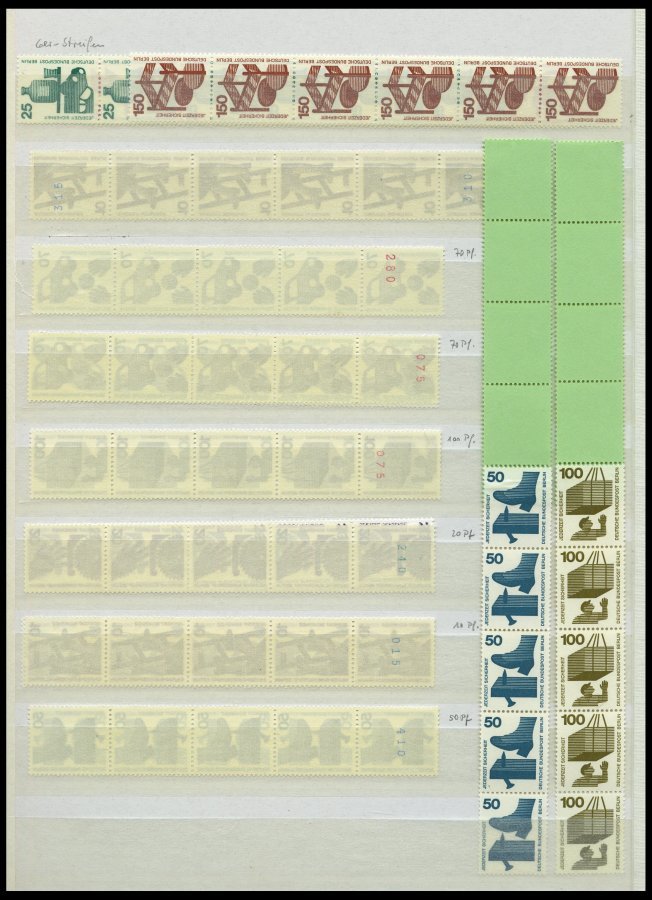 ROLLENMARKEN **, 1961-73, Partie Rollenmarken Mit 5er-, 6er- Und 11er-Streifen Sowie Farbigen Zählnummern, U.a. Mit Mi.N - Roller Precancels