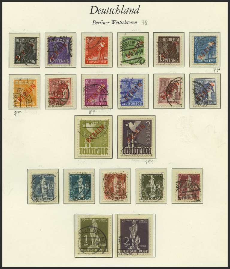 SAMMLUNGEN O, Bis Auf Bl. 1 Komplette Gestempelte Sammlung Bis 1990, Schwarzaufdruck Meist Mit Stempel BERLIN W 30n (wir - Colecciones